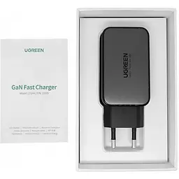 Зарядний пристрій 3xUSB 65W (2хUSB-C+USB-A) Gan CD244 Сірий Ugreen (10335) - мініатюра 4