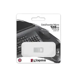 Накопичувач 128GB USB 3.2 Type-A Gen1 DT Micro R200MB/s Metal Kingston teh0013397 - мініатюра 7