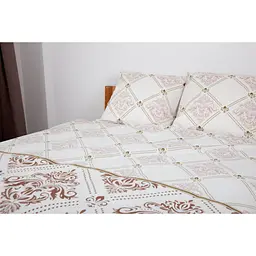 Комплект постільної білизни ТЕП Happy Sleep Duo Glorius полуторний білий з бежевим (2-04008_26619) - мініатюра 2