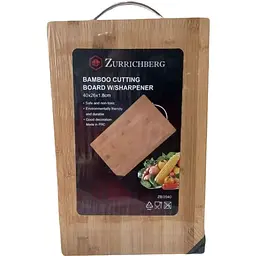 Бамбукова обробна дошка Zurrichberg ZB/2040 з точилкою для ножів 40x26x1.8cm