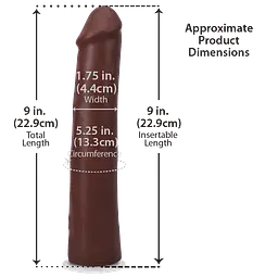 Фалоімітатор Doc Johnson The Realistic Cock ULTRASKYN 9 Inch, шоколадний - мініатюра 5