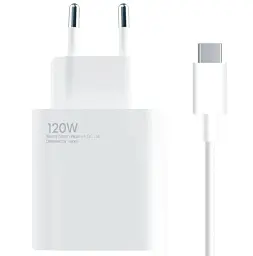 Мережевий зарядний пристрій Xiaomi HyperCharge, White, 120 Вт, USB + Type-C, PD (BHR9462EU) - мініатюра 1