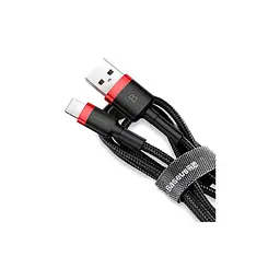 Дата кабель USB 2.0 AM to Lightning 1.0m Cafule Black-Red Baseus (CALKLF-B19) - мініатюра 3