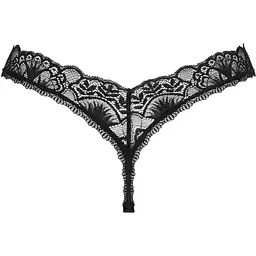 Мереживні стрінги Obsessive Donna Dream Thong XS/S Black, низька посадка - мініатюра 4