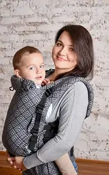 Ерго рюкзак регульований від народження 0 - 18 місяців "Adapt" Coolbabka Сірий Geometry - мініатюра 5