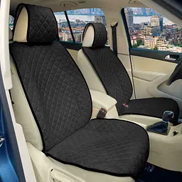 Накидки для сидінь Алькантара Verona Premium L передні Чорні 2 шт (Оригінал) - мініатюра 5
