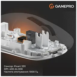 Мишка GamePro Genesis Ranker Wireless/Bluetooth/USB White (GM012W) - мініатюра 3