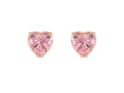 Сережки Xuping пусети M&L 18K "Рожеві кристальні серця" 10х10мм 303601