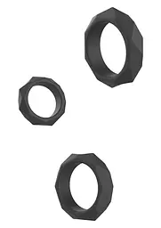 Набір ерекційних кілець Hidden Desire Heavy C-Ring Set 3 шт (чорний) - мініатюра 13