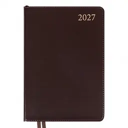Щоденник діловий Leo Planner 2027 Aldento інтегральний А5 368 сторінок темно-коричневий (252733)