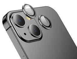 Захисне скло на камеру DK для Apple iPhone 15 Plus Lens Metal Ring Eagle Eye 015735 black 2 шт. - мініатюра 3