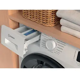Indesit Пральна машина Indesit фронтальна, 7кг, 1200, A+++, 49.6см, дисплей, пара, інвертор, люк чорний, білий - мініатюра 9