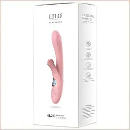 Вібратор кролик з підігрівом силіконовий Lilo 25 см для жінок рожевий - мініатюра 3