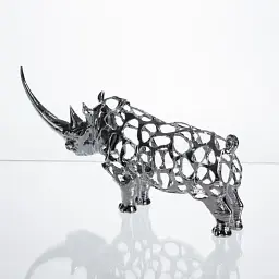 Декоративна фігурка Yiwu Rhinoceros 23x6x10 см металева статуетка носорога колекційна для дому декор HP-7-23 - мініатюра 4