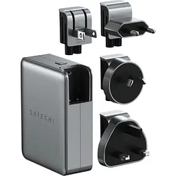 Мережевий зарядний пристрій Satechi 145 Вт USB-C 4-Port PD GaN Travel Space Gray з комплектом адаптерів для подорожей (ST-W145GTM) - мініатюра 3