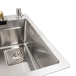 Кухонна мийка зі змішувачем Platinum Handmade Водоспад 75x45B PVD з нержавіючої сталі 78x45x21 см сатин - мініатюра 6
