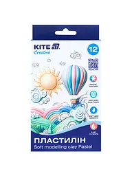 Пластилін 12 кол. 200 г KITE Creative восковий Pastel (K-086-P)