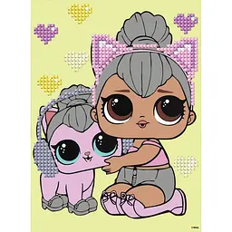 Алмазна мозаїка L.O.L. Surprise! Kitty Queen With Kitty Kitty AML1206 15x20 см