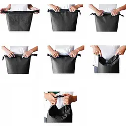 Водонепроникна сумка 30 л Trizand 23568, чорна, туристична Dry Bag з ременем, для каякінгу та подорожей, - мініатюра 6