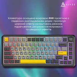 Клавіатура Ajazz AK820 MAX PLUS Daydream Switch Black Gray Yellow 3 (AK820MAX-DD-BGY) - мініатюра 11