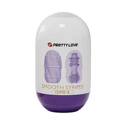 Мастурбатор-яйце Pretty Love Smooth Stripes Cupid-X з чуттєвим рельєфом, 10х5.6 см (фіолетовий)