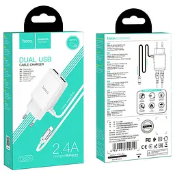Адаптер зарядний HOCO Lightning cable Real power C82A білий - мініатюра 5