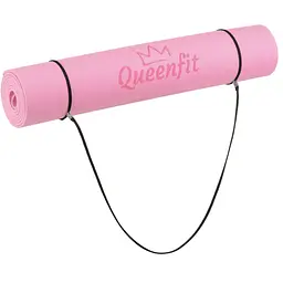 Килимок (мат) для фітнесу та йоги Queenfit Premium TPE 0,5см рожевий - мініатюра 6