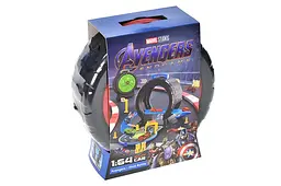 Дитячий автотрек у вигляді розкладної валізи колеса з машинками Avengers Endgame 378-B, р.14, 3х19, 9х6, 5см