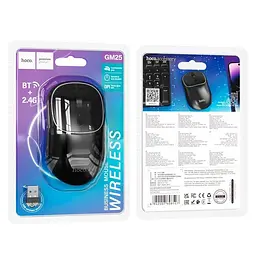 Маніпулятор миша HOCO GM25 Royal dual-mode business wireless mouse Dark Night Black - мініатюра 4