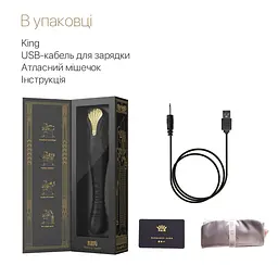 Смартвібратор-пульсатор Zalo - King Obsidian Black, кристал Swarovski - мініатюра 8