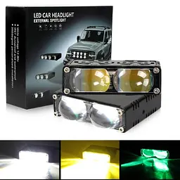 LED Фара Світлодіодні 40W 70x22x55 мм 12-80V External SportLight L26 на одну лінзу W/Y Мультипідсвічування 2 шт. - мініатюра 6