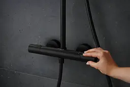 Душова система з термостатом Hansgrohe Pulsify S Puro Showerpipe EcoSmart 260 1jet matt black 24237670 - мініатюра 2