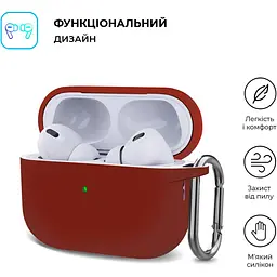 Чохол для навушників ArmorStandart Hang Silicone Case для AirPods Pro 2 Scarlet [ARM68599] [105599] - мініатюра 3