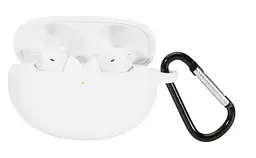 Чохол-накладка DK Silicone Candy Friendly з карабіном для Oppo Enco Free 2/2i (white) - мініатюра 2
