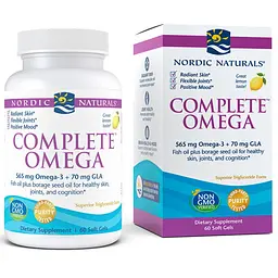 Жирні кислоти Complete Omega, 60 капсул – лимон Nordic Naturals fit0023689 - мініатюра 1