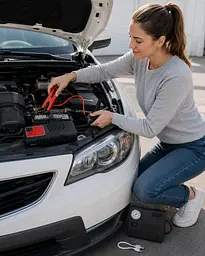 Автомобільний пусковий пристрій для акумулятора JUMP STARTER 69800mah + Компрессор / Пусковий пристрій для авто / Бустер - мініатюра 4