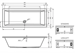 Ванна акрилова Rho Lusso 190x80 BA5900500000000 - мініатюра 2