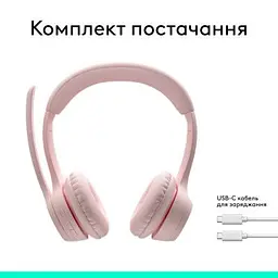 Навушники Logitech Zone 300 Bluetooth Rose (981-001412) - мініатюра 10