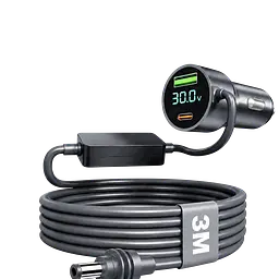 Кабель живлення Starlink Mini 3 м 30V 2A від прикурювача з бустером напруги 12V/24V USB-C USB-A для Starlink Gen3