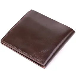 Шкіряне чоловіче портмоне Shvigel 16443 коричневе - мініатюра 2