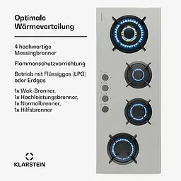 Газова варильна поверхня Klarstein Goldflame 4 Slim (10046473) - мініатюра 5