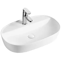 Умивальник накладний Mixxus Premium Ellipse-0204 600x380x115 мм з отвором під змішувач Білий MP6679