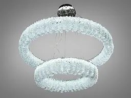 Підвісна люстра Diasha 505-800+500CH LED двоярусна кругла люстра з кристалами, діаметр 80 см, висота до 105 см