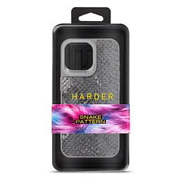Кожаный чехол для Apple iPhone 15 Pro Max, Harder Snake Pattern, серый, термополиуретан ТПУ + экокожа с текстурой змеиной кожи, панель, защита корпуса, противоударный, микрофибра, рамка вокруг камеры, защита всего корпуса, (ARM76804) - мініатюра 3