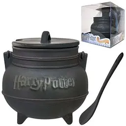 Кухоль 3D Harry Potter Cauldron with Spoon Гаррі Поттер Котелок з ложкою HP С01 501 - 600 мл чорний - мініатюра 3
