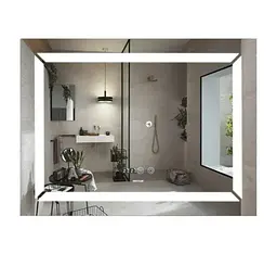 Дзеркало Mixxus Light MR01-80x60 (годинник, LED-підсвічування, антизапотівання) (MI5998) - мініатюра 1