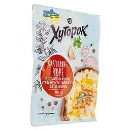 Пюре Хуторок Картопляне зі смаком курки та зелені 30 г (915349) - мініатюра 2