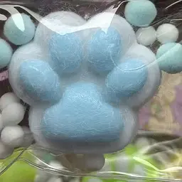 Сквіш UFT Squish Cat Paw Fluffy 12 Пухнаста лапка White blue - мініатюра 2