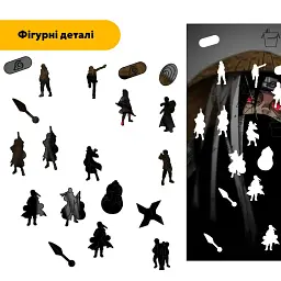 Дерев'яний фігурний пазл puzzlean Шинобі листа, А3, Картонна коробка 200 елементів - мініатюра 3