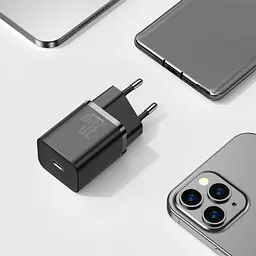 Мережевий зарядний пристрій Baseus Super Si Quick Charger 1C 30W EU чорний CCSUP-J01 - мініатюра 3